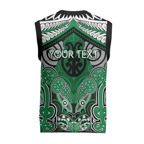 Aotearoa Iwi Ngai Tahu Personalised Christmas Knitted V-Neck Vest Maori Kowhaiwhai Pattern
