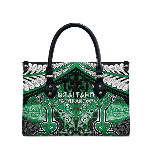 Aotearoa Iwi Ngai Tahu Leather Bag Maori Kowhaiwhai Pattern
