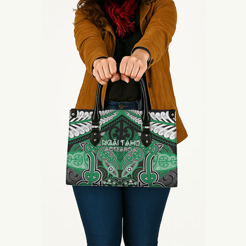 Aotearoa Iwi Ngai Tahu Leather Bag Maori Kowhaiwhai Pattern