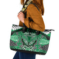 Aotearoa Iwi Ngai Tahu Leather Tote Bag Maori Kowhaiwhai Pattern