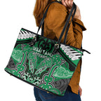 Aotearoa Iwi Ngai Tahu Leather Tote Bag Maori Kowhaiwhai Pattern