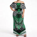 Aotearoa Iwi Ngai Tahu Personalised Off Shoulder Maxi Dress Maori Kowhaiwhai Pattern