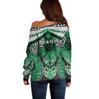 Aotearoa Iwi Ngai Tahu Personalised Off Shoulder Sweater Maori Kowhaiwhai Pattern