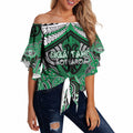 Aotearoa Iwi Ngai Tahu Personalised Off Shoulder Wrap Waist Top Maori Kowhaiwhai Pattern