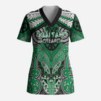 Aotearoa Iwi Ngai Tahu Personalised Scrub Top Maori Kowhaiwhai Pattern