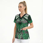 Aotearoa Iwi Ngai Tahu Personalised Scrub Top Maori Kowhaiwhai Pattern