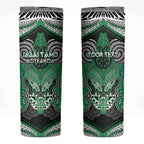 Aotearoa Iwi Ngai Tahu Personalised Skinny Tumbler Maori Kowhaiwhai Pattern