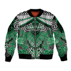 Aotearoa Iwi Ngai Tahu Personalised Sleeve Zip Bomber Jacket Maori Kowhaiwhai Pattern