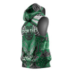 Aotearoa Iwi Ngai Tahu Personalised Sleeveless Hoodie Maori Kowhaiwhai Pattern