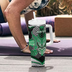 Aotearoa Iwi Ngai Tahu Personalised Tumbler With Handle Maori Kowhaiwhai Pattern