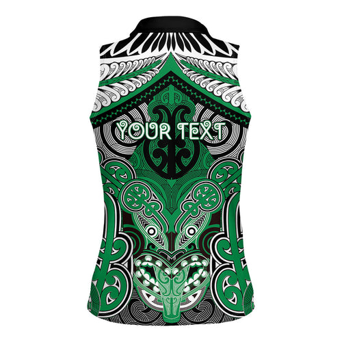 Aotearoa Iwi Ngai Tahu Personalised Women Sleeveless Polo Shirt Maori Kowhaiwhai Pattern