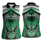 Aotearoa Iwi Ngai Tahu Personalised Women Sleeveless Polo Shirt Maori Kowhaiwhai Pattern