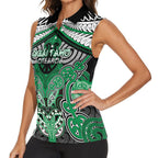 Aotearoa Iwi Ngai Tahu Personalised Women Sleeveless Polo Shirt Maori Kowhaiwhai Pattern