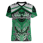 Aotearoa Iwi Ngai Tahu Personalised Women V-Neck T-Shirt Maori Kowhaiwhai Pattern