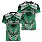 Aotearoa Iwi Ngai Tahu Personalised Women V-Neck T-Shirt Maori Kowhaiwhai Pattern