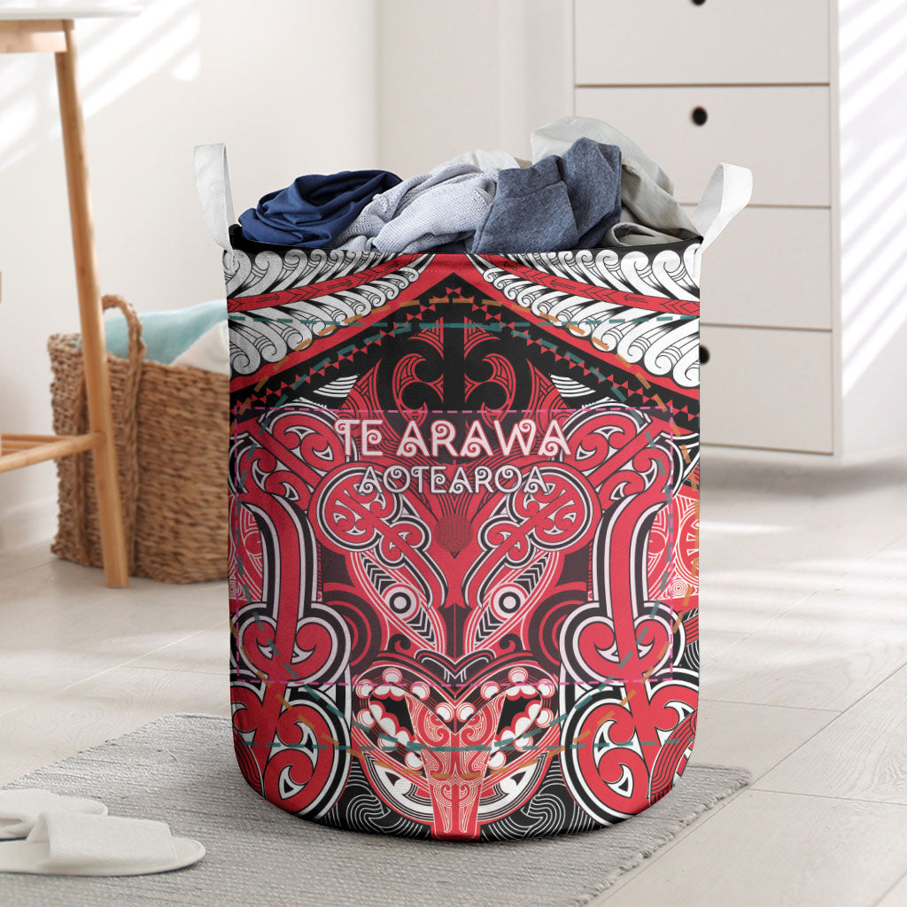 Aotearoa Iwi Te Arawa Laundry Basket Maori Kowhaiwhai Pattern