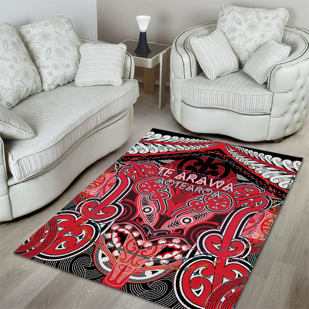 Aotearoa Iwi Te Arawa Area Rug Maori Kowhaiwhai Pattern
