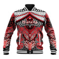 Aotearoa Iwi Te Arawa Personalised Baseball Jacket Maori Kowhaiwhai Pattern