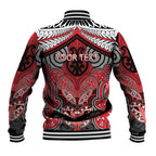 Aotearoa Iwi Te Arawa Personalised Baseball Jacket Maori Kowhaiwhai Pattern