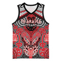 Aotearoa Iwi Te Arawa Personalised Basketball Jersey Maori Kowhaiwhai Pattern