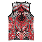 Aotearoa Iwi Te Arawa Personalised Basketball Jersey Maori Kowhaiwhai Pattern