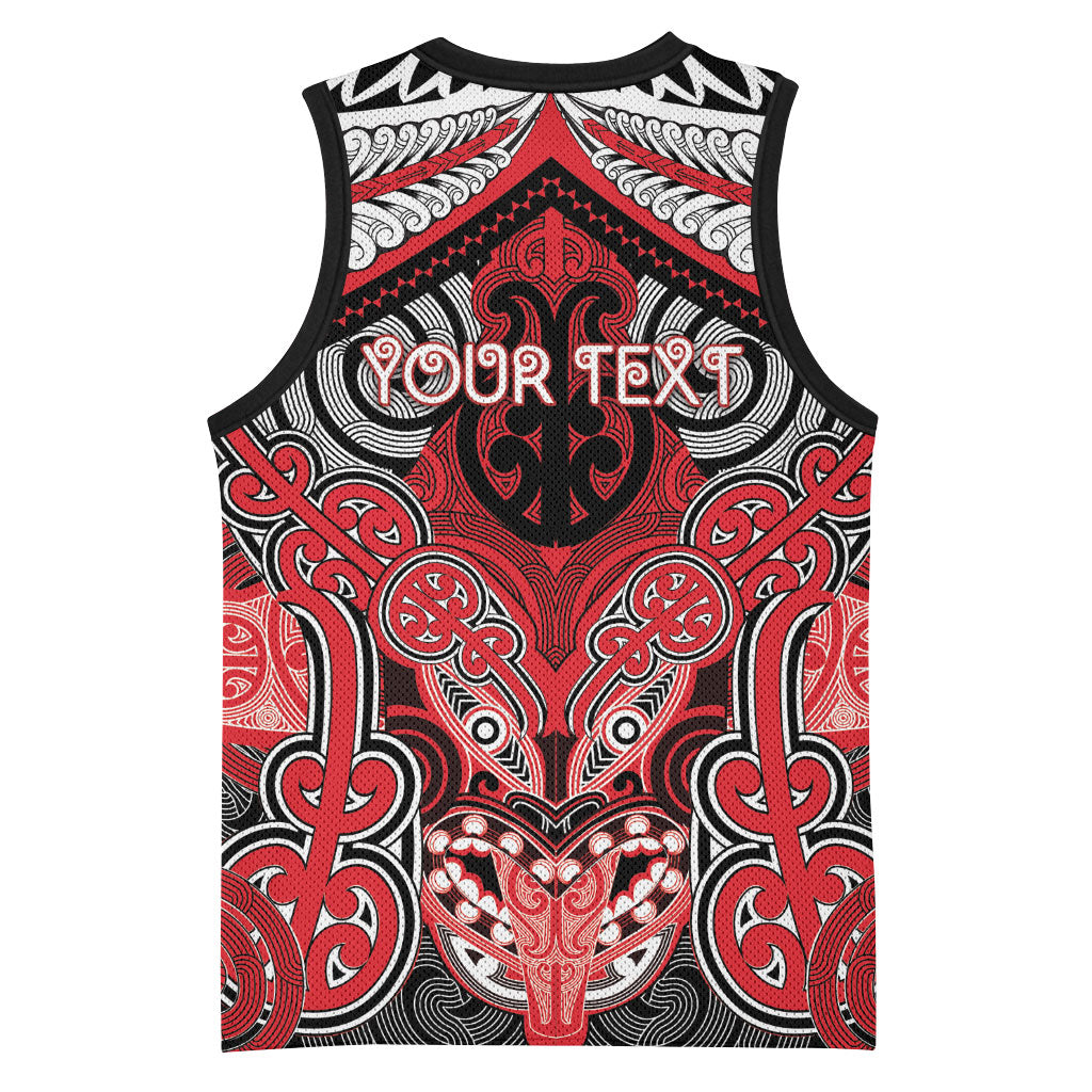 Aotearoa Iwi Te Arawa Personalised Basketball Jersey Maori Kowhaiwhai Pattern