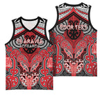 Aotearoa Iwi Te Arawa Personalised Basketball Jersey Maori Kowhaiwhai Pattern