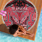 Aotearoa Iwi Te Arawa Beach Blanket Maori Kowhaiwhai Pattern
