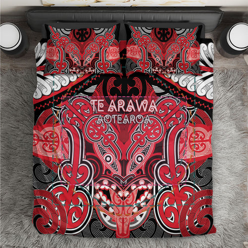 Aotearoa Iwi Te Arawa Bedding Set Maori Kowhaiwhai Pattern
