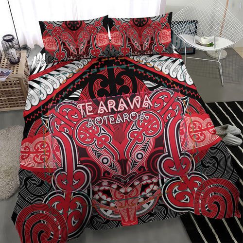 Aotearoa Iwi Te Arawa Bedding Set Maori Kowhaiwhai Pattern