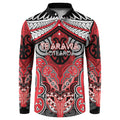 Aotearoa Iwi Te Arawa Personalised Button Sweatshirt Maori Kowhaiwhai Pattern