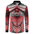 Aotearoa Iwi Te Arawa Personalised Button Sweatshirt Maori Kowhaiwhai Pattern