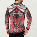 Aotearoa Iwi Te Arawa Personalised Button Sweatshirt Maori Kowhaiwhai Pattern