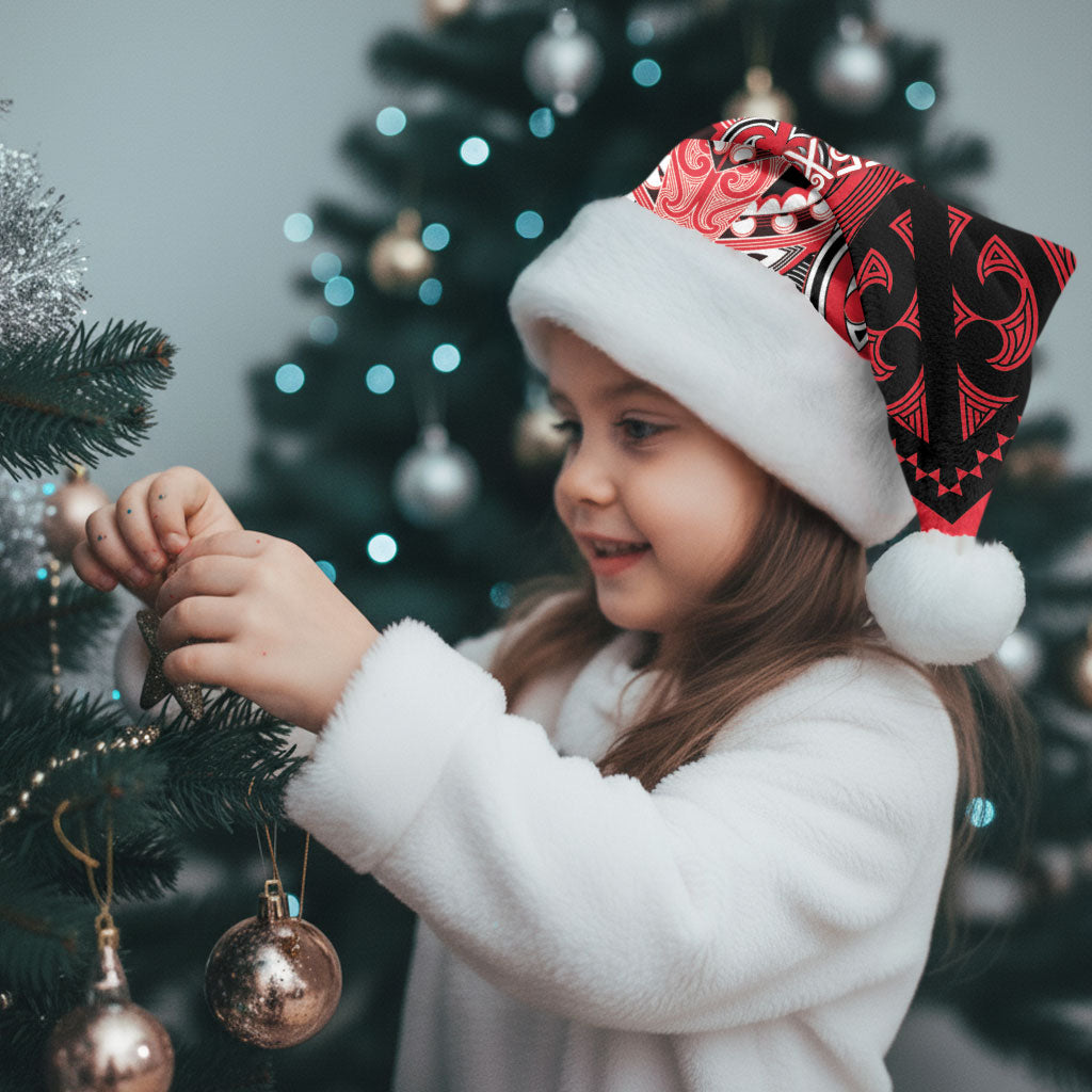 Aotearoa Iwi Te Arawa Personalised Christmas Santa Hat Maori Kowhaiwhai Pattern