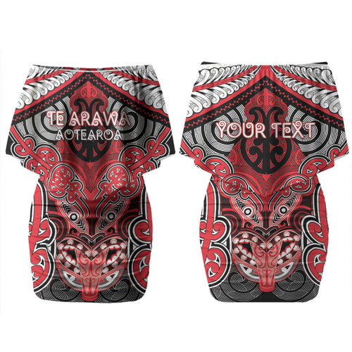 Aotearoa Iwi Te Arawa Personalised Couples Matching Off Shoulder Short Dress and Hawaiian Shirt Maori Kowhaiwhai Pattern