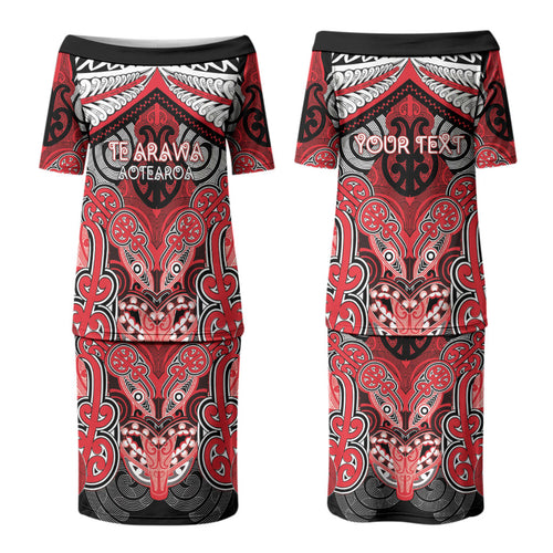 Aotearoa Iwi Te Arawa Personalised Couples Matching Puletasi and Hawaiian Shirt Maori Kowhaiwhai Pattern