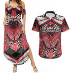 Aotearoa Iwi Te Arawa Personalised Couples Matching Summer Maxi Dress and Hawaiian Shirt Maori Kowhaiwhai Pattern