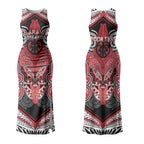 Aotearoa Iwi Te Arawa Personalised Couples Matching Tank Maxi Dress and Long Sleeve Button Shirt Maori Kowhaiwhai Pattern