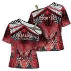 Aotearoa Iwi Te Arawa Personalised Cross Shoulder Shirt Maori Kowhaiwhai Pattern