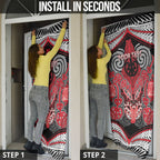 Aotearoa Iwi Te Arawa Personalised Door Cover Maori Kowhaiwhai Pattern