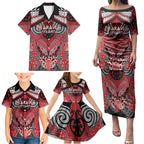 Aotearoa Iwi Te Arawa Personalised Family Matching Puletasi and Hawaiian Shirt Maori Kowhaiwhai Pattern