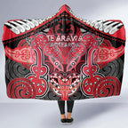 Aotearoa Iwi Te Arawa Hooded Blanket Maori Kowhaiwhai Pattern