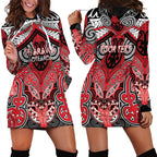 Aotearoa Iwi Te Arawa Personalised Hoodie Dress Maori Kowhaiwhai Pattern