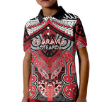Aotearoa Iwi Te Arawa Personalised Kid Polo Shirt Maori Kowhaiwhai Pattern