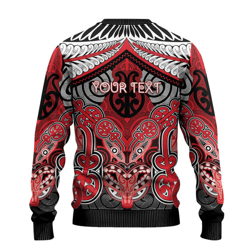 Aotearoa Iwi Te Arawa Personalised Ugly Christmas Sweater Maori Kowhaiwhai Pattern
