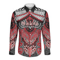 Aotearoa Iwi Te Arawa Personalised Long Sleeve Button Shirt Maori Kowhaiwhai Pattern