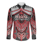 Aotearoa Iwi Te Arawa Personalised Long Sleeve Button Shirt Maori Kowhaiwhai Pattern