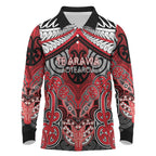 Aotearoa Iwi Te Arawa Personalised Long Sleeve Polo Shirt Maori Kowhaiwhai Pattern