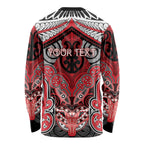 Aotearoa Iwi Te Arawa Personalised Long Sleeve Shirt Maori Kowhaiwhai Pattern
