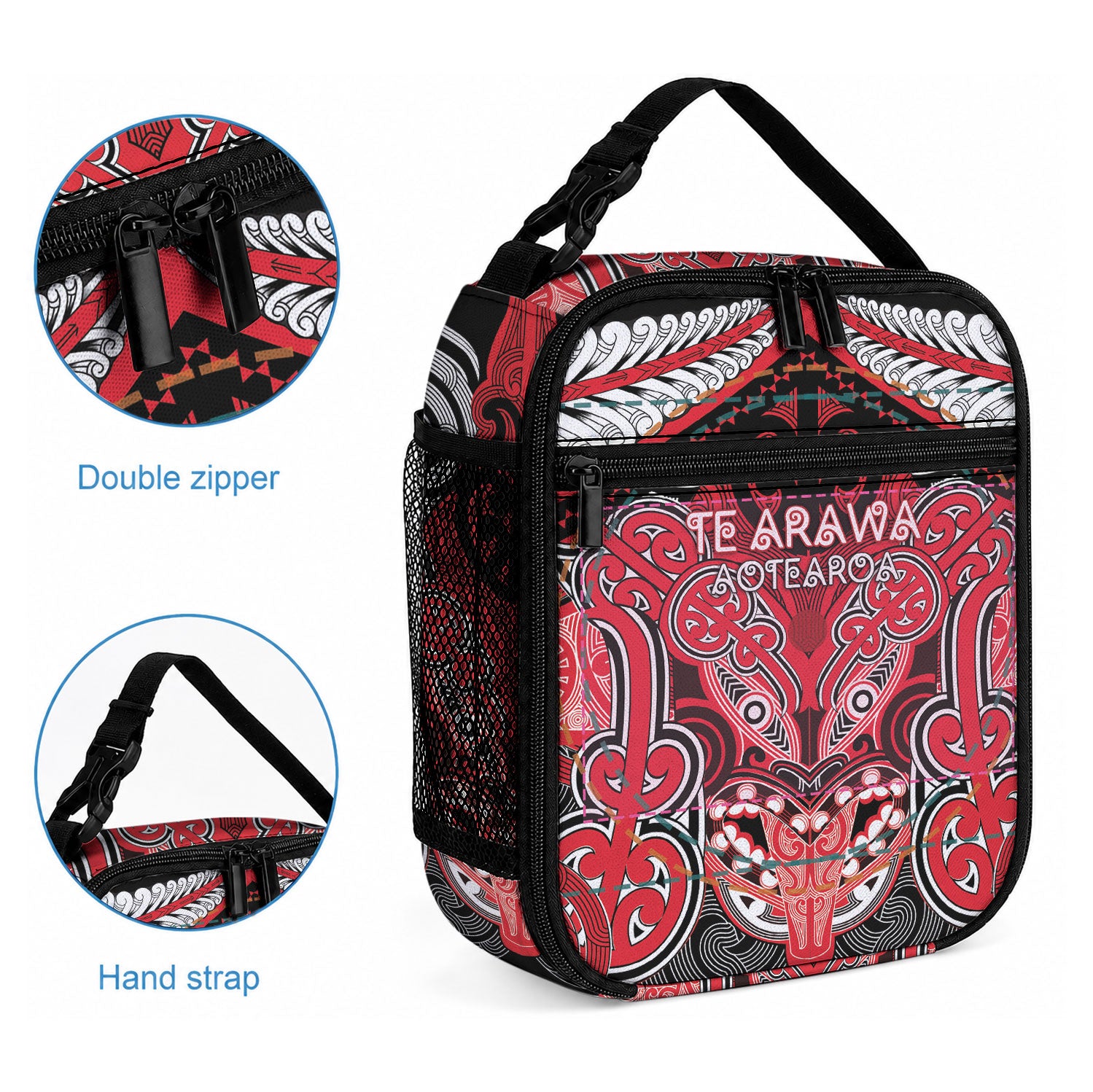 Aotearoa Iwi Te Arawa Lunch Bag Maori Kowhaiwhai Pattern